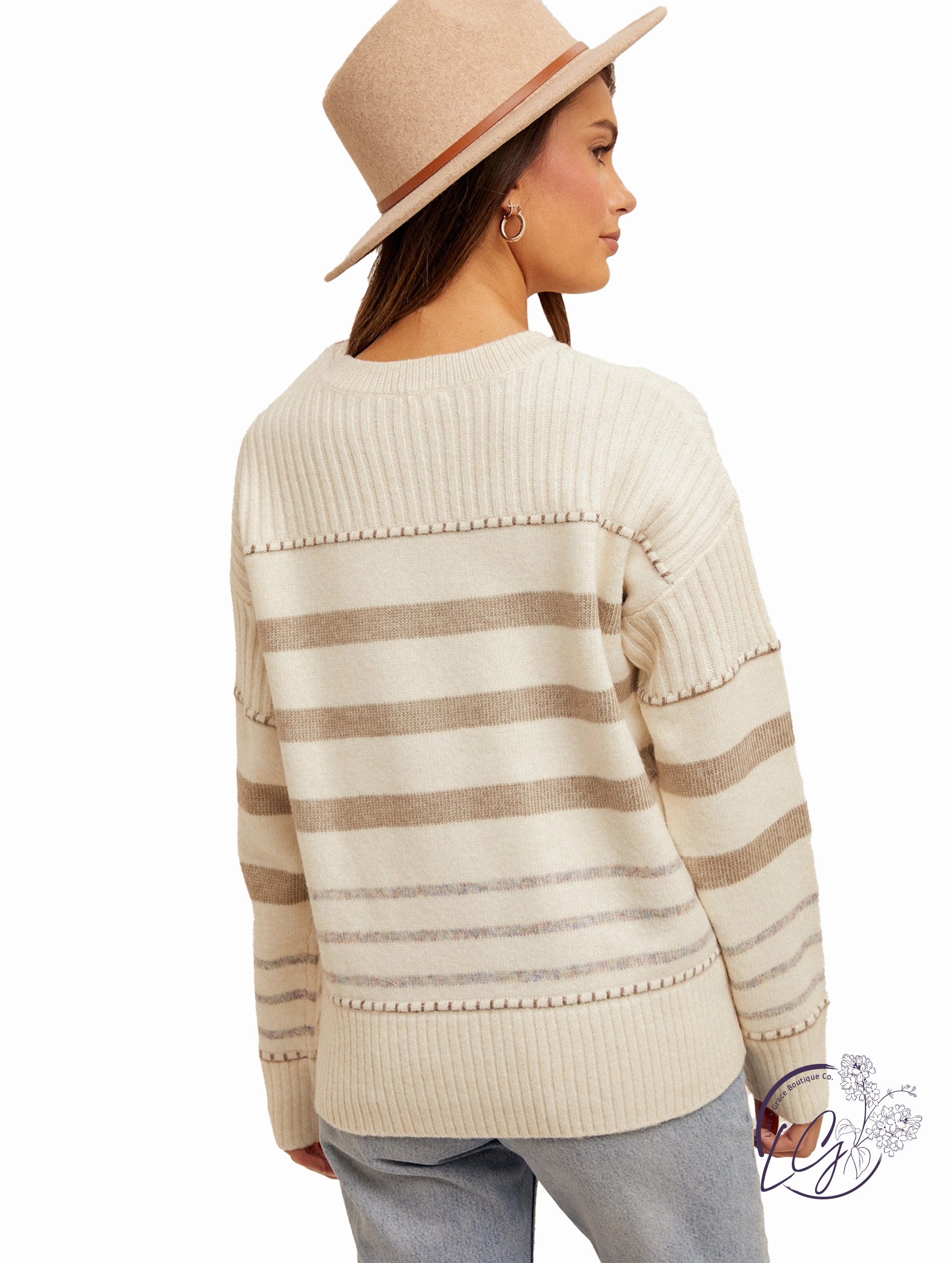 We Meet Stripe Pullover