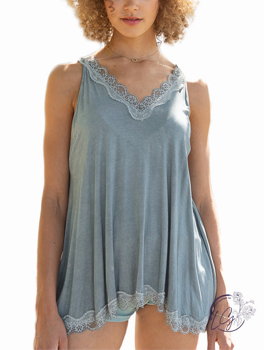 Whimsical Lace Detail Cami Tank