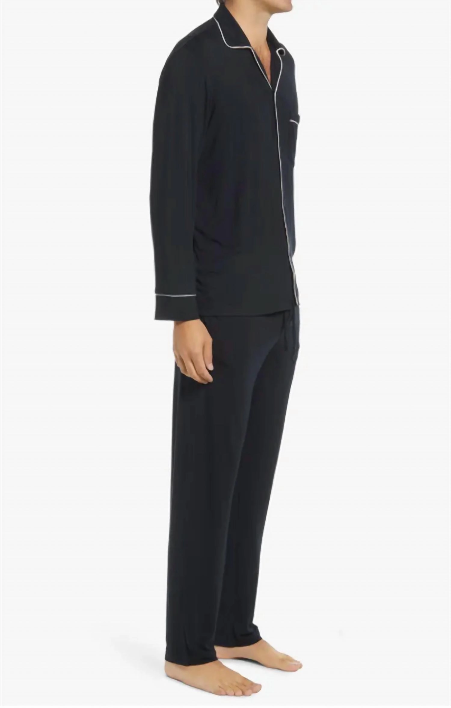 William Men's Pajama Set In Black/ivory