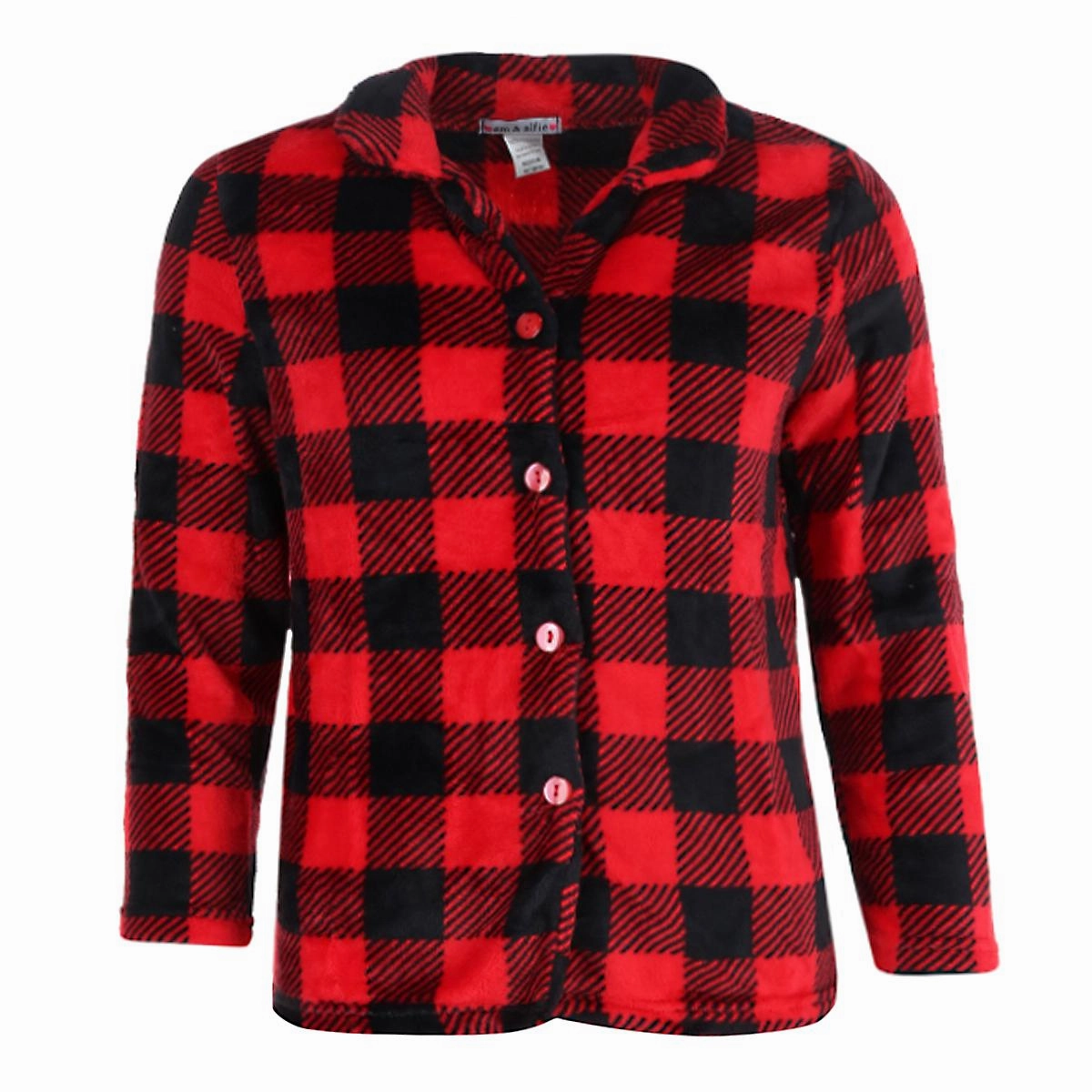 Women's Buffalo Check Long Sleeve 3 Piece Pajama Set