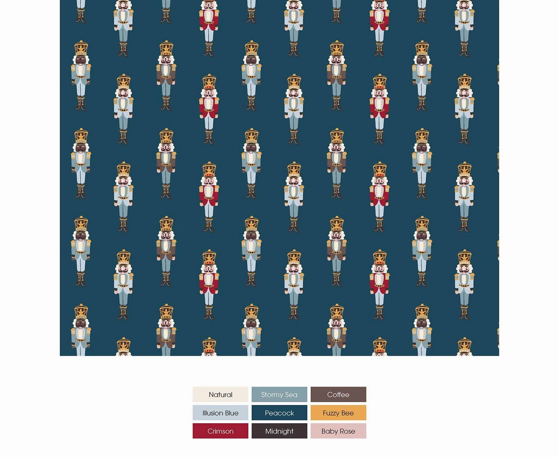 Women's Long Sleeve Tee & Pajama Pants Set In Peacock Nutcrackers