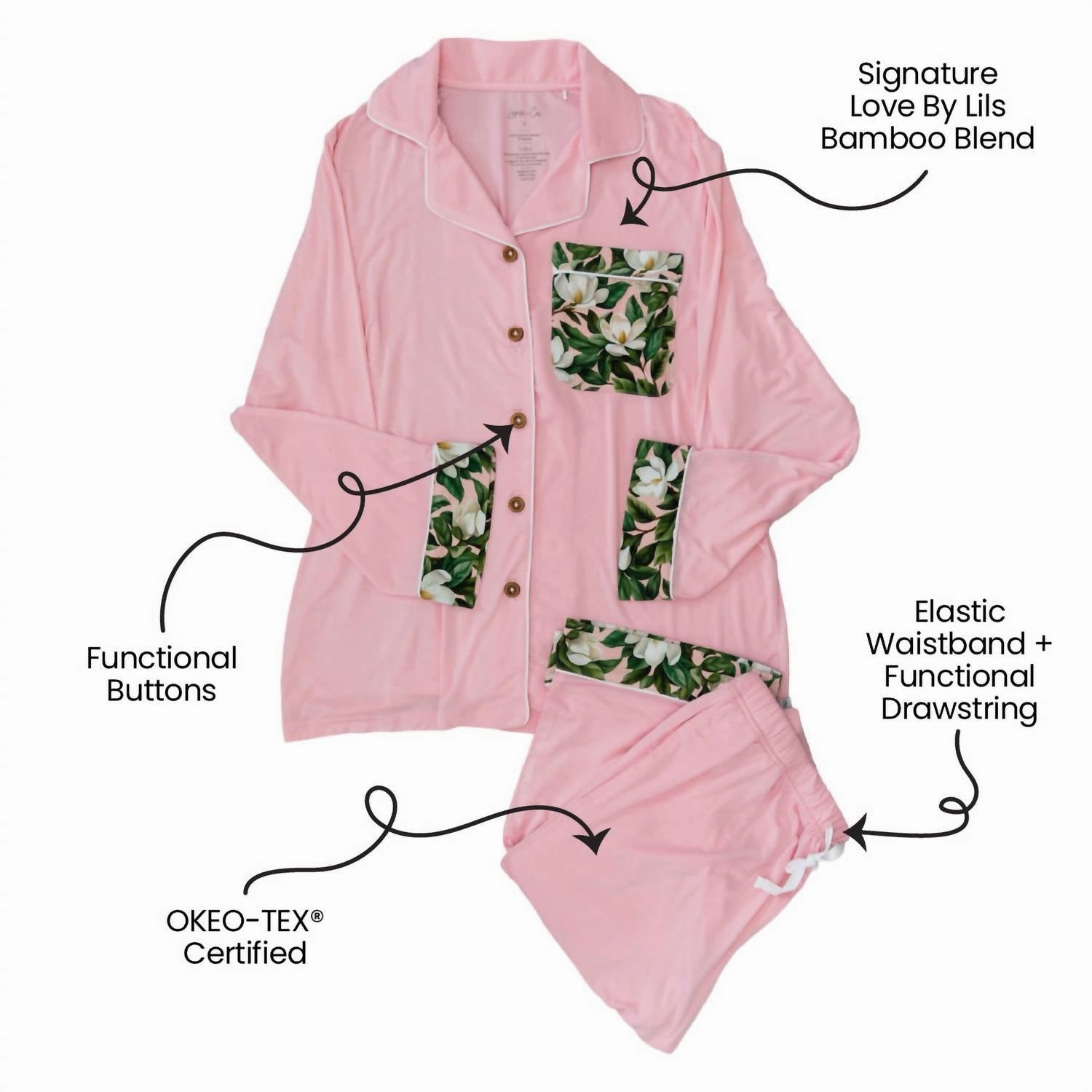Women's Magnolia Bamboo Luxe Lounge Set In Pink