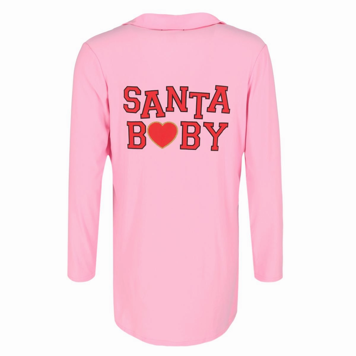 Women's Santa Baby Pink Long Sleeve Night Shirt