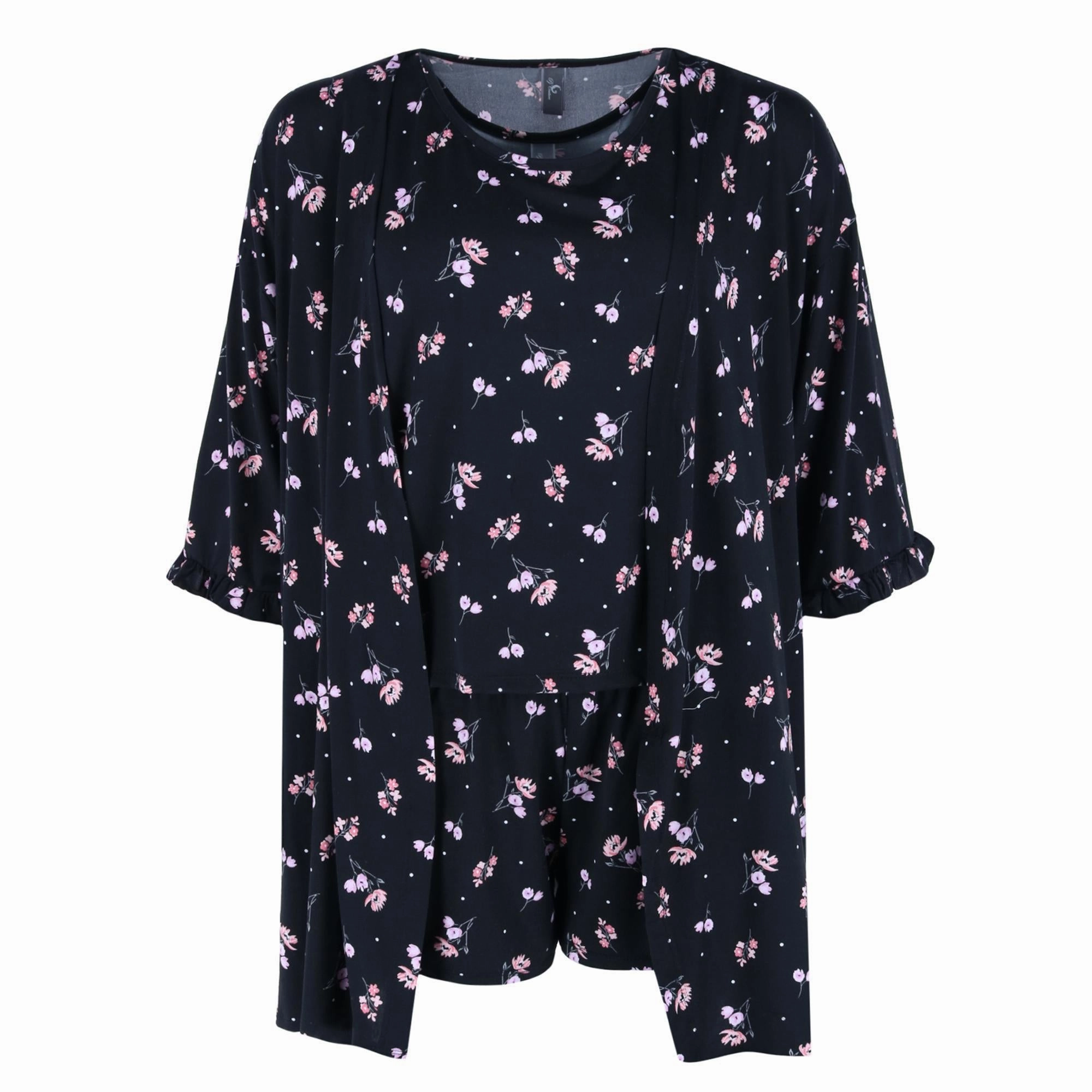 Women's Tank Top and Shorts with Robe Sleep Set