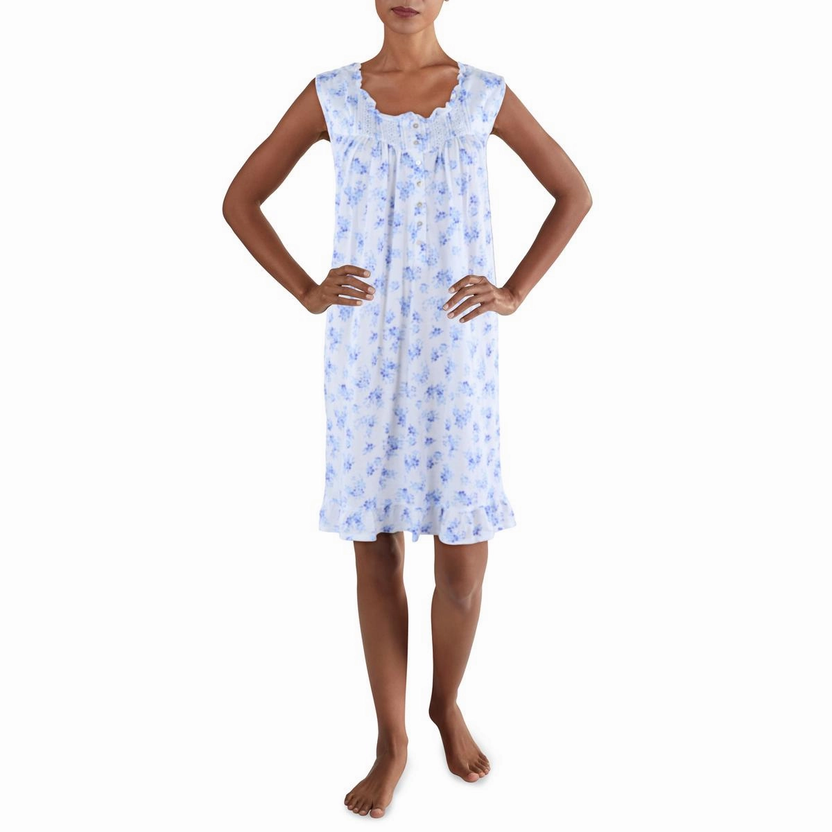 Womens Embroidered Cotton Nightgown
