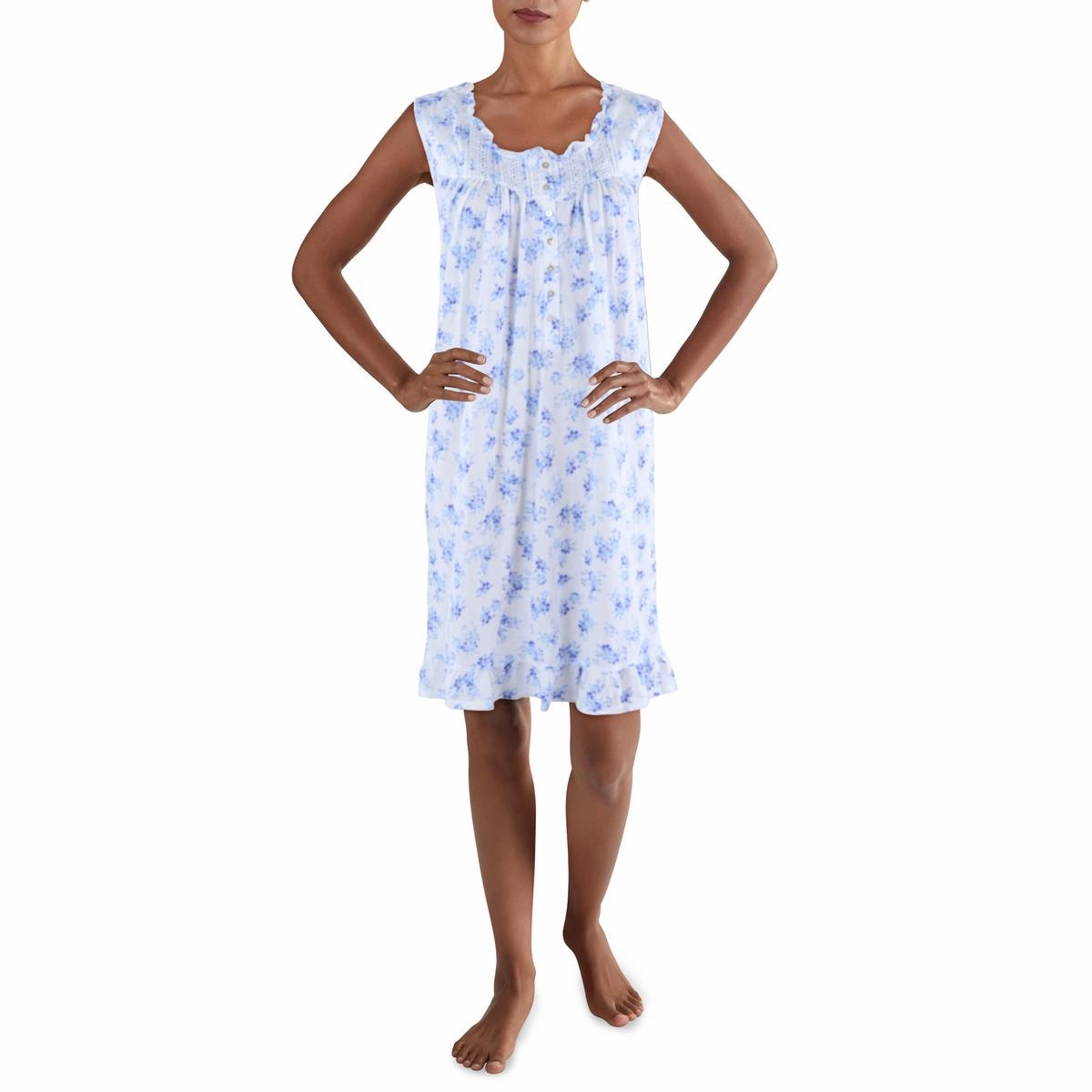 Womens Embroidered Cotton Nightgown