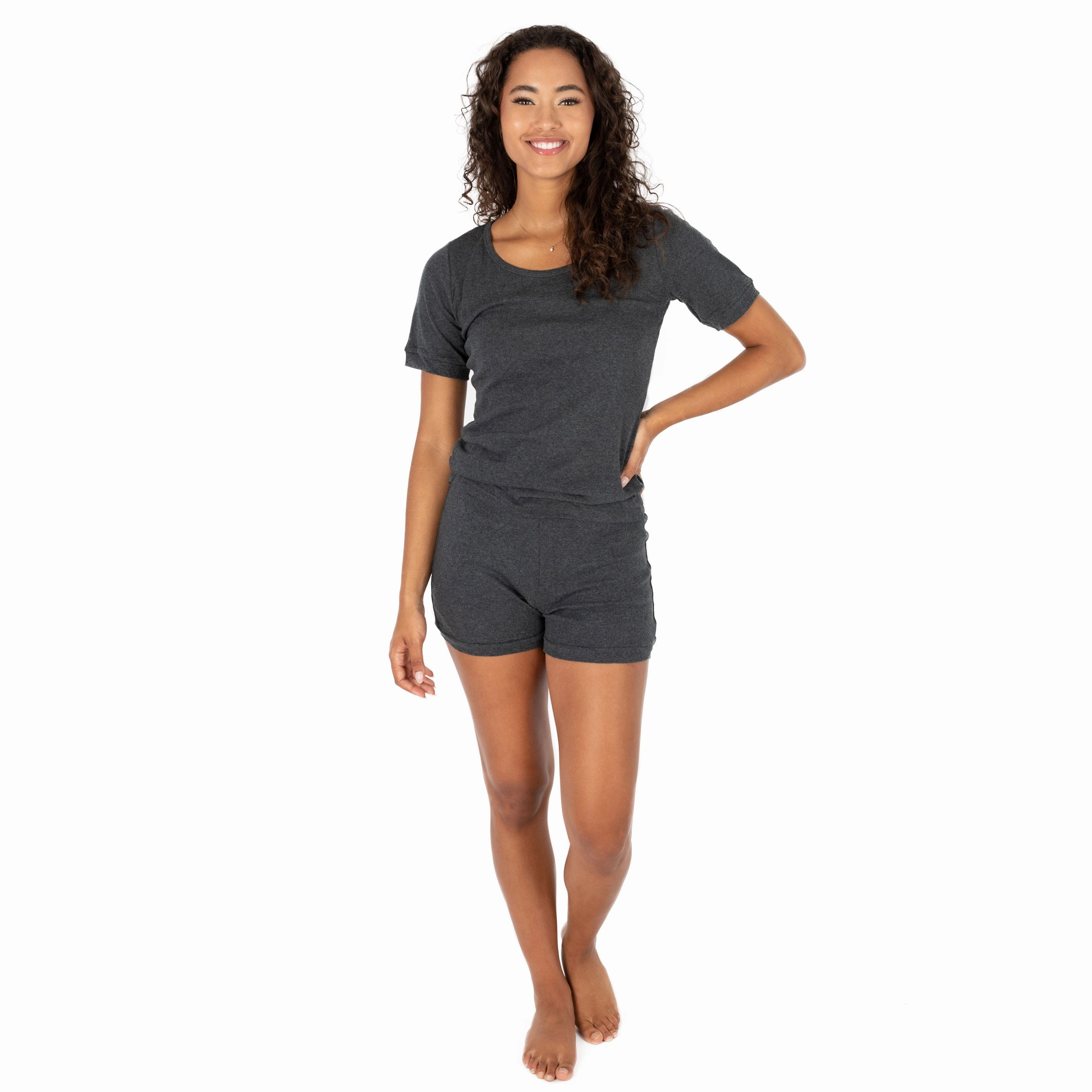 Womens Two Piece Short Cotton Pajamas