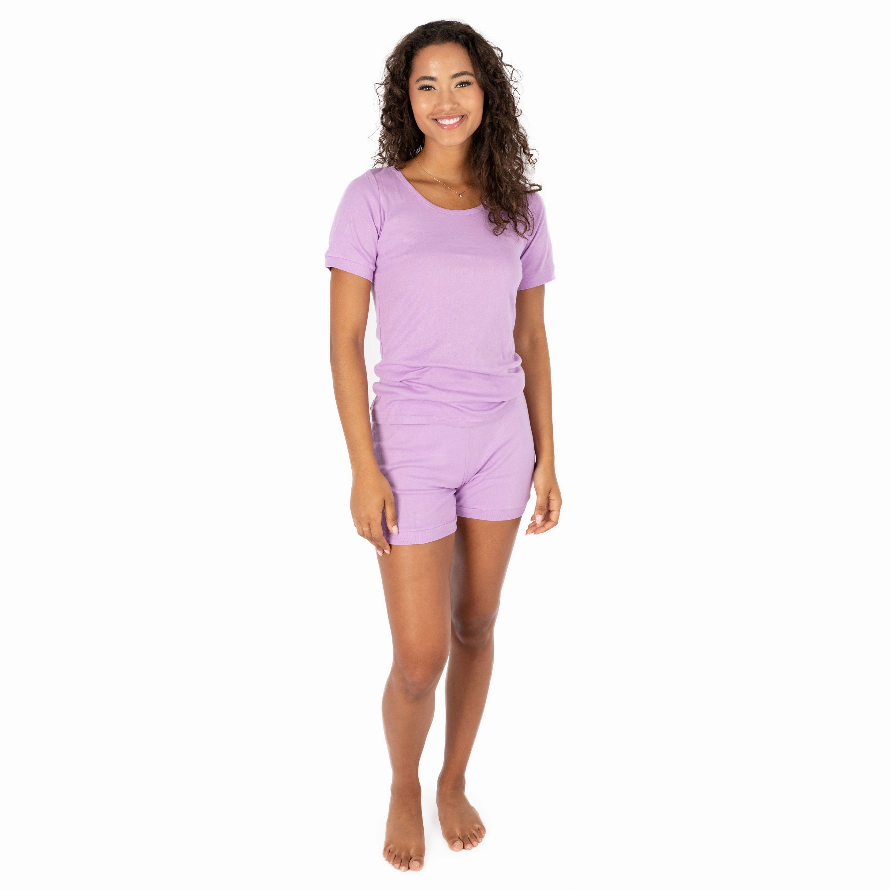 Womens Two Piece Short Cotton Pajamas