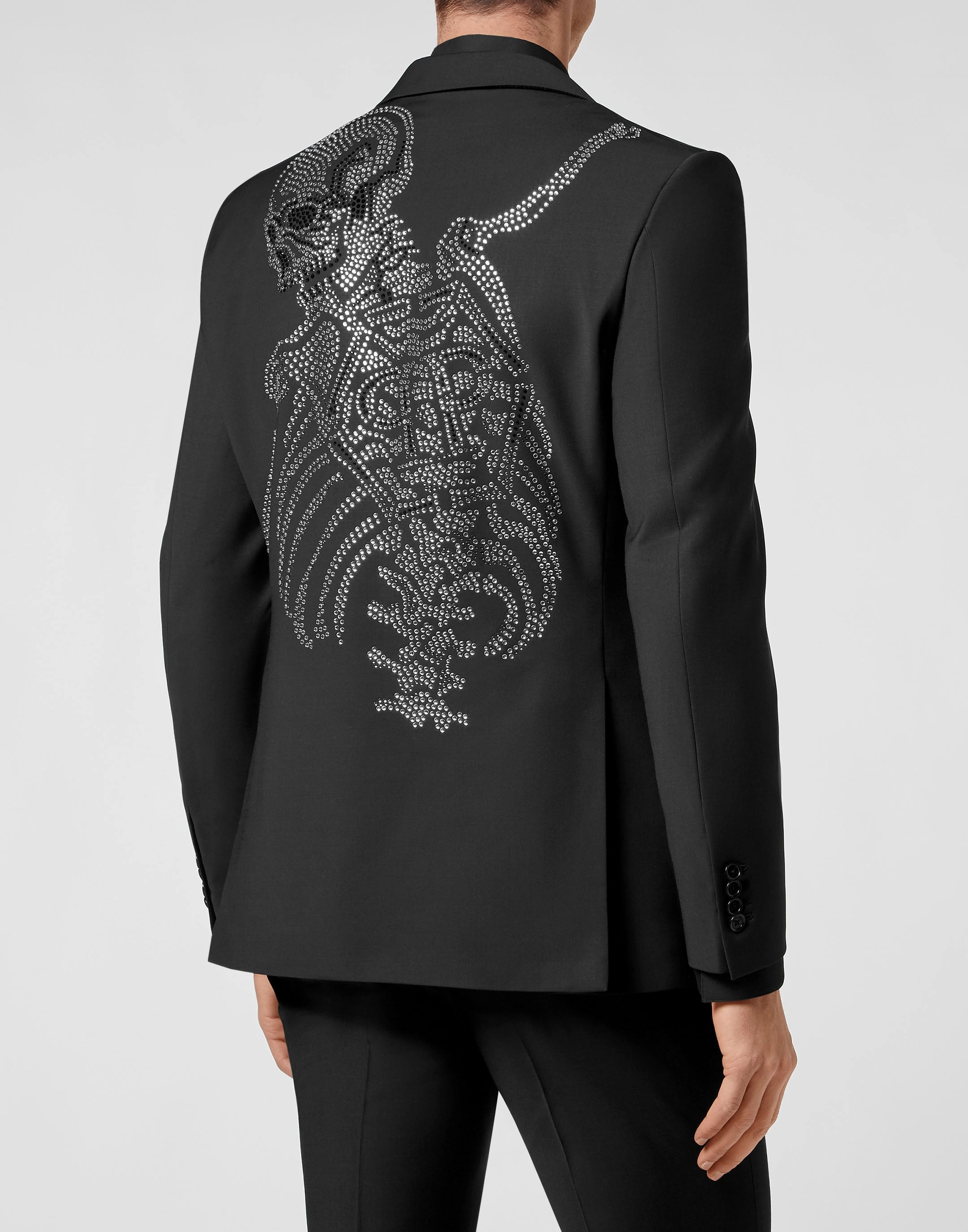 Wool Blazer Gigol fit Crystal Skull with Crystals