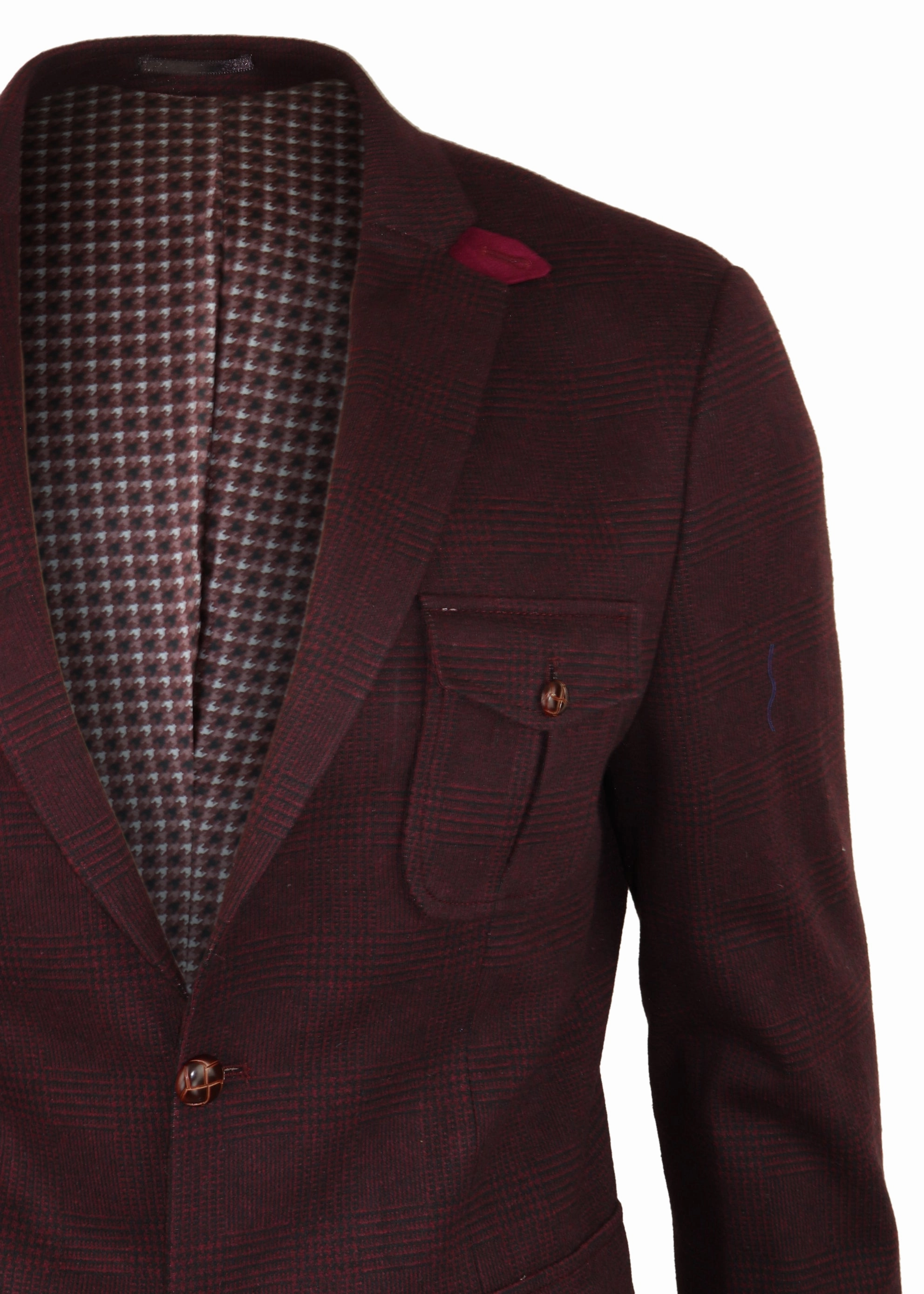 Wool Tweed Jacket Hunting Check