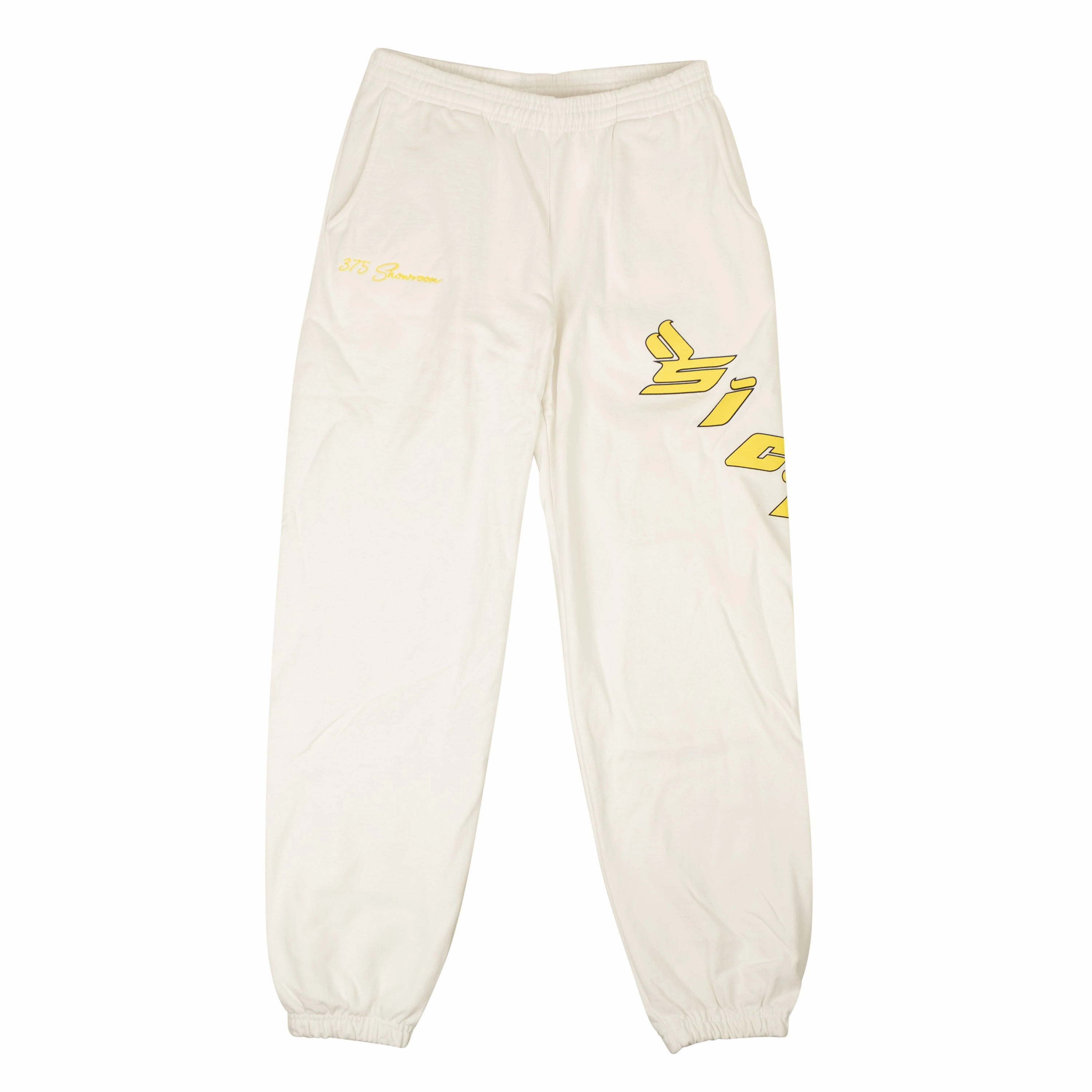 X 375 White And Yellow Logo Sweatpants