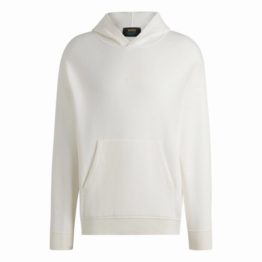 x ASTON MARTIN twisted-cotton hoodie with logo embroidery