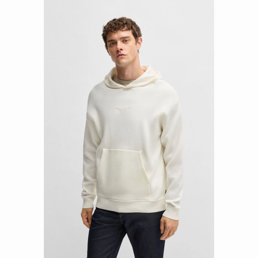 x ASTON MARTIN twisted-cotton hoodie with logo embroidery