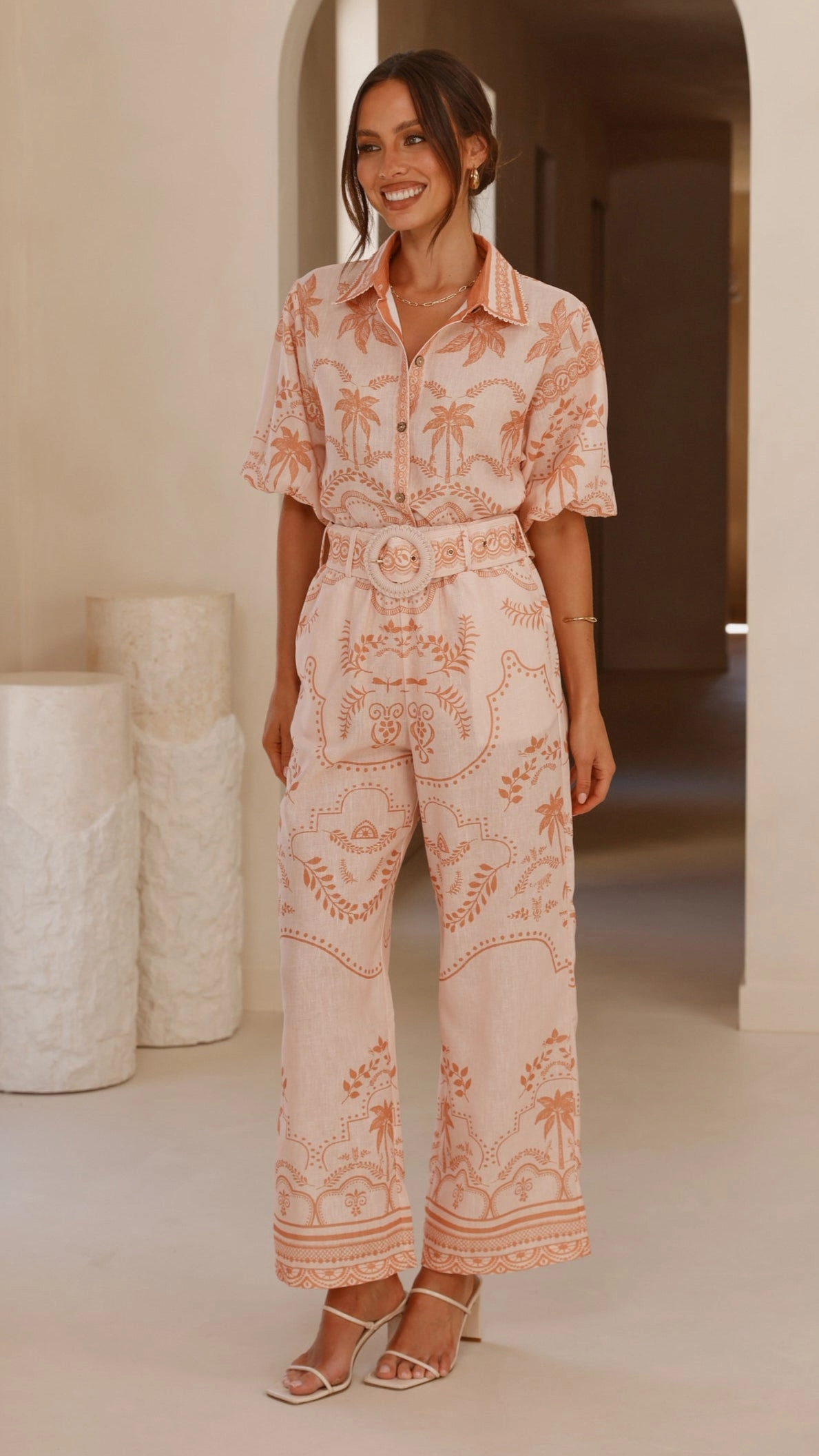 Xander Wide Leg Pants - Natural