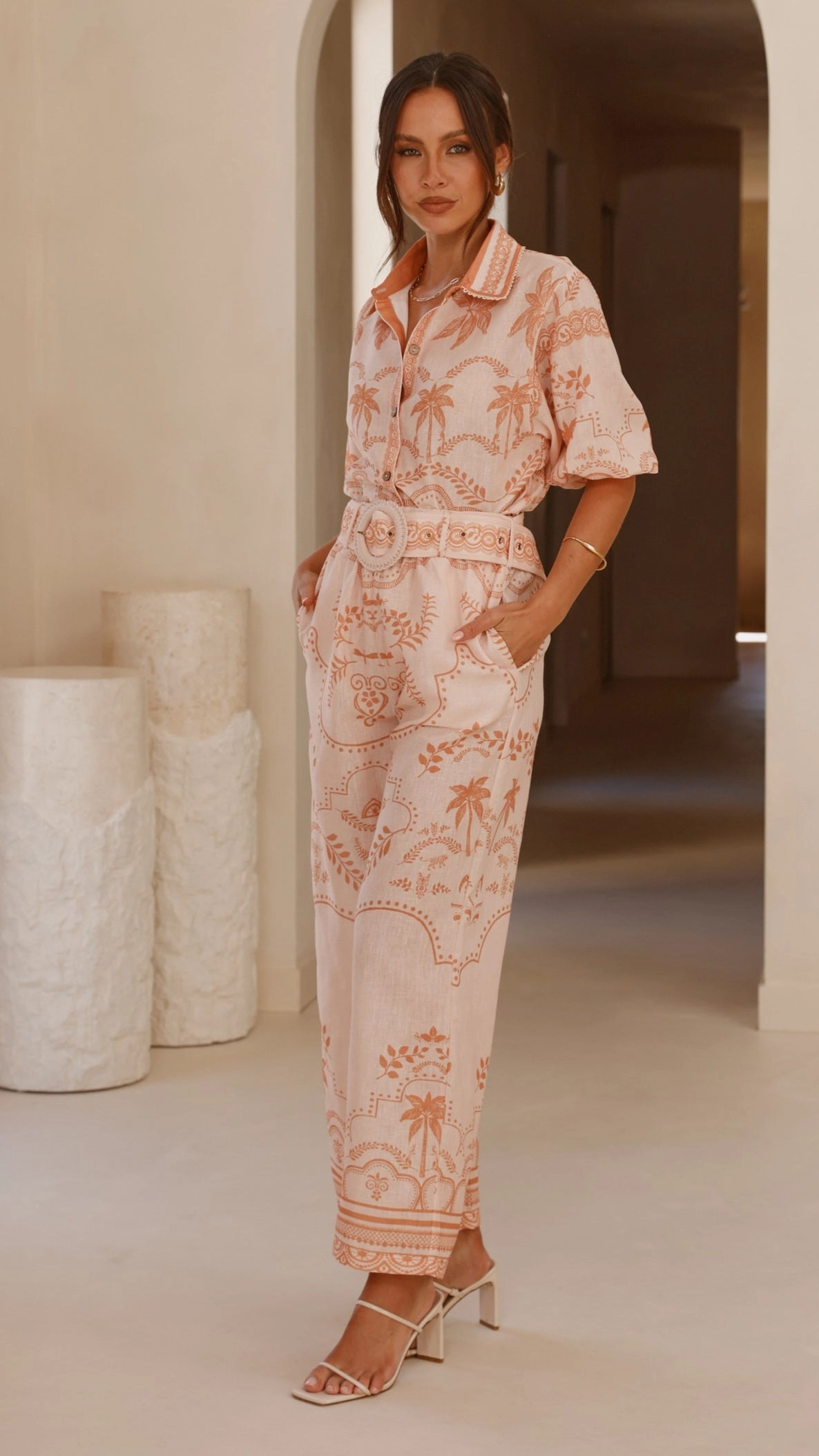 Xander Wide Leg Pants - Natural