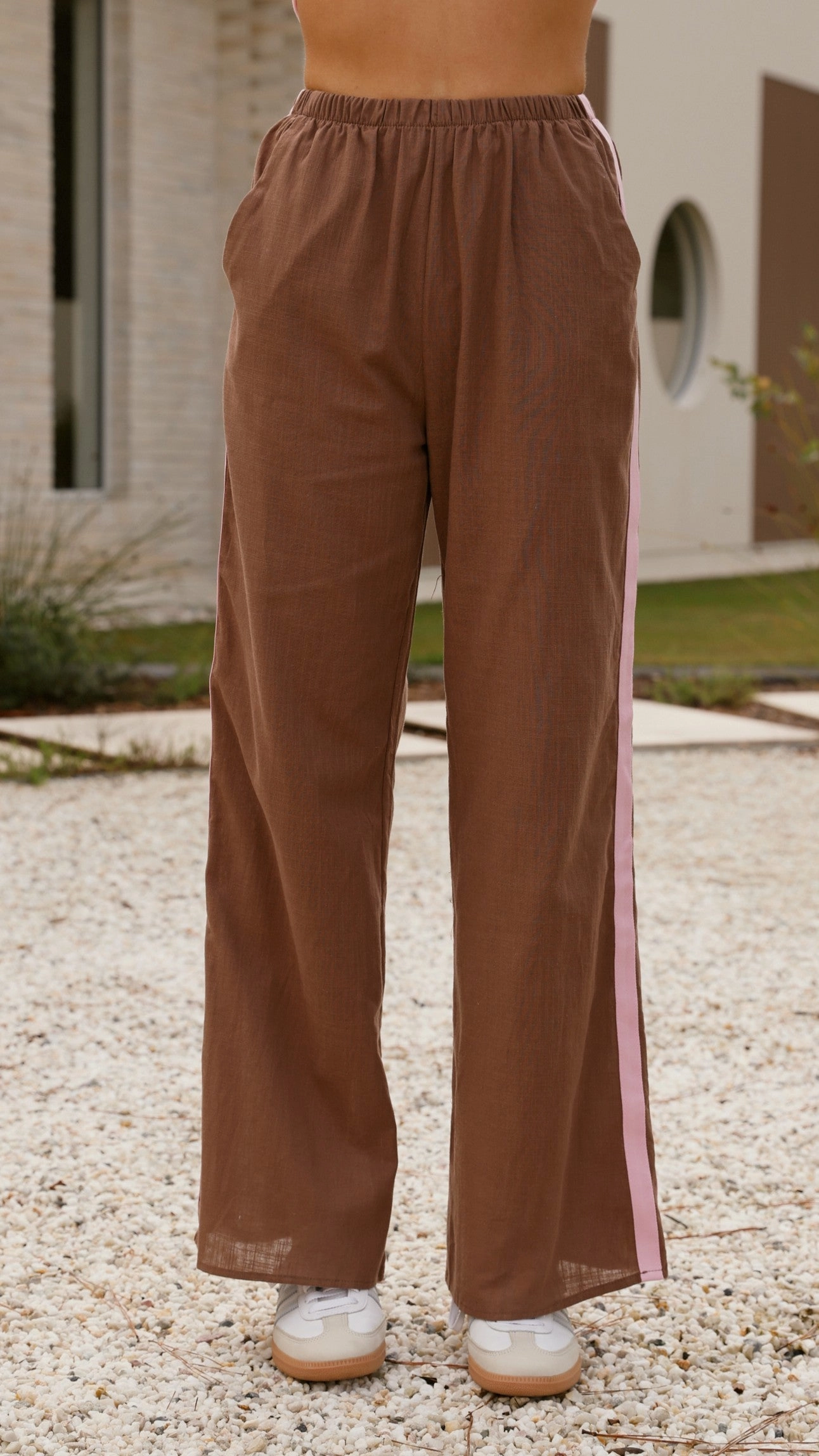 Yee-haw Long Sleeve Top and Pants Set - Pink / Brown