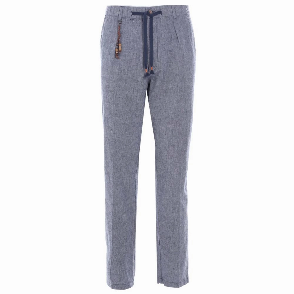 Yes Zee blue Linen Jeans & Men's Pant