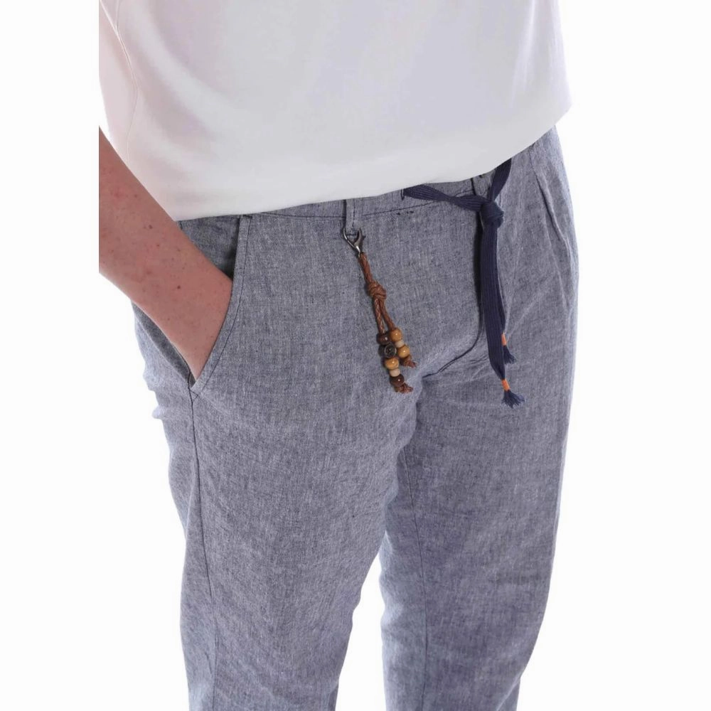 Yes Zee blue Linen Jeans & Men's Pant