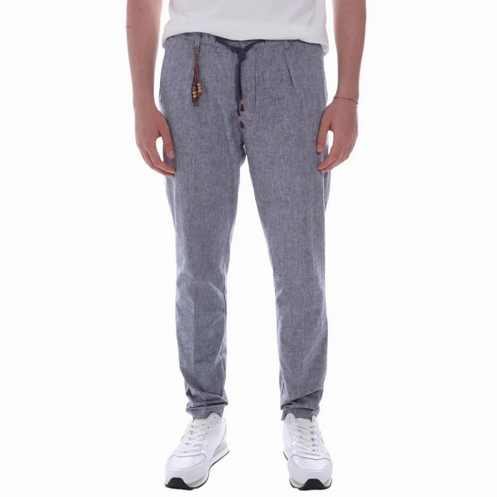 Yes Zee blue Linen Jeans & Men's Pant