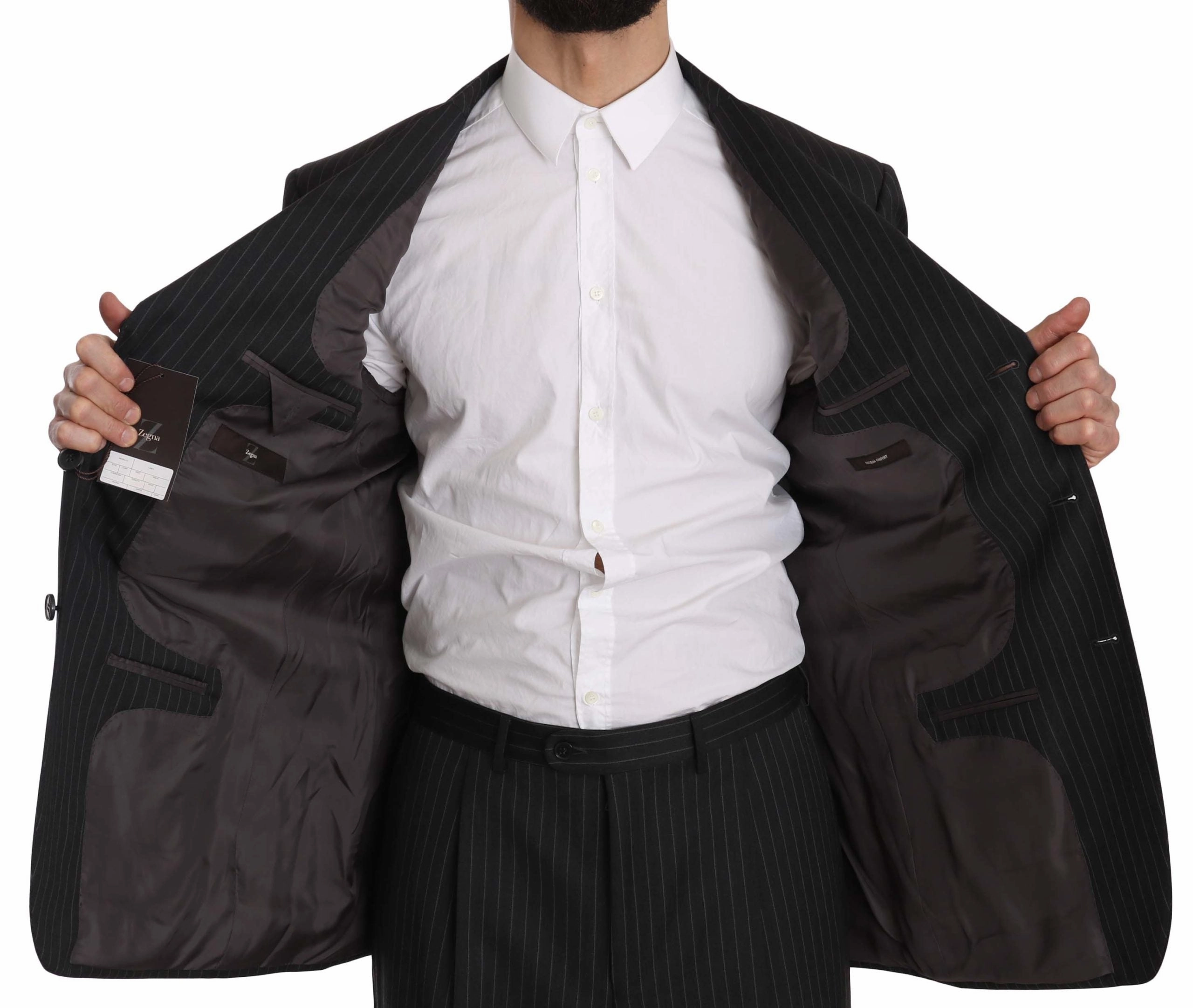 Z ZEGNA Elegant Striped Wool Men's Suit