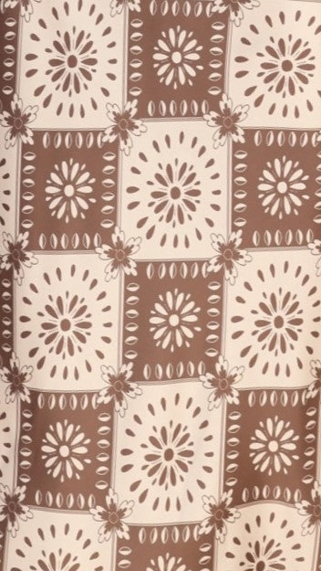 Zeno Maxi Dress - Brown/White Print
