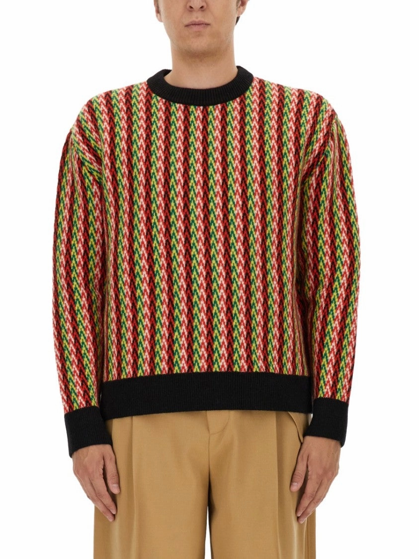 Zigzag Pattern Merino Wool Sweater