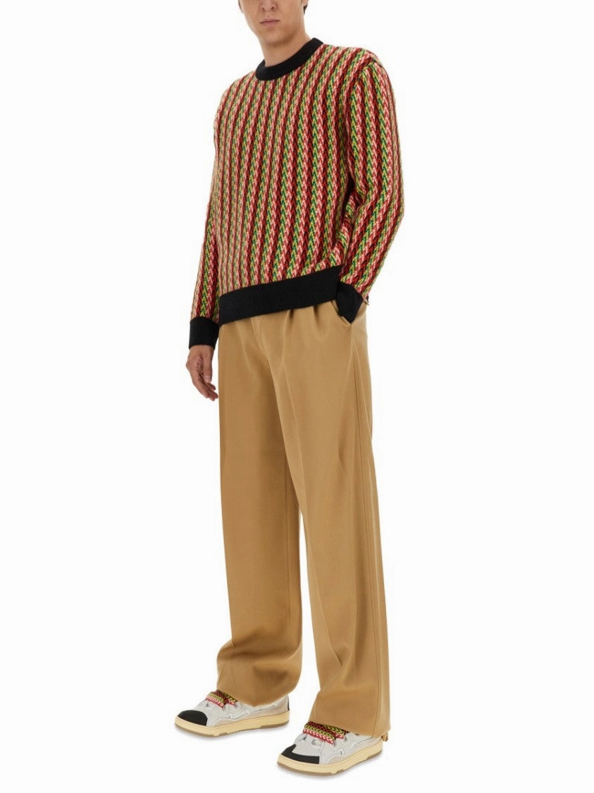 Zigzag Pattern Merino Wool Sweater