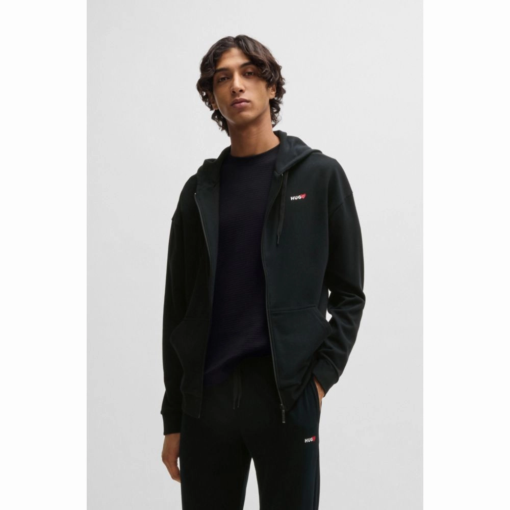 Zip-up hoodie with seasonal logo print